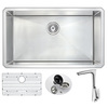 Anzzi Vanguard Undermount 32" Kitchen Sink with Brushed Nickel Timbre Faucet KAZ3219-034B